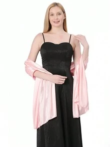 1pc Fashionable Evening Wrap Shawl, Satin Shawl, Extra Long Wedding Shawl For Brides Party