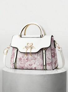 Túi xách nữ trơn màu, Túi đeo chéo quai xách, Ví đeo vai mini thời trang có khóa trang trí - Nhiều màu - Xem 6