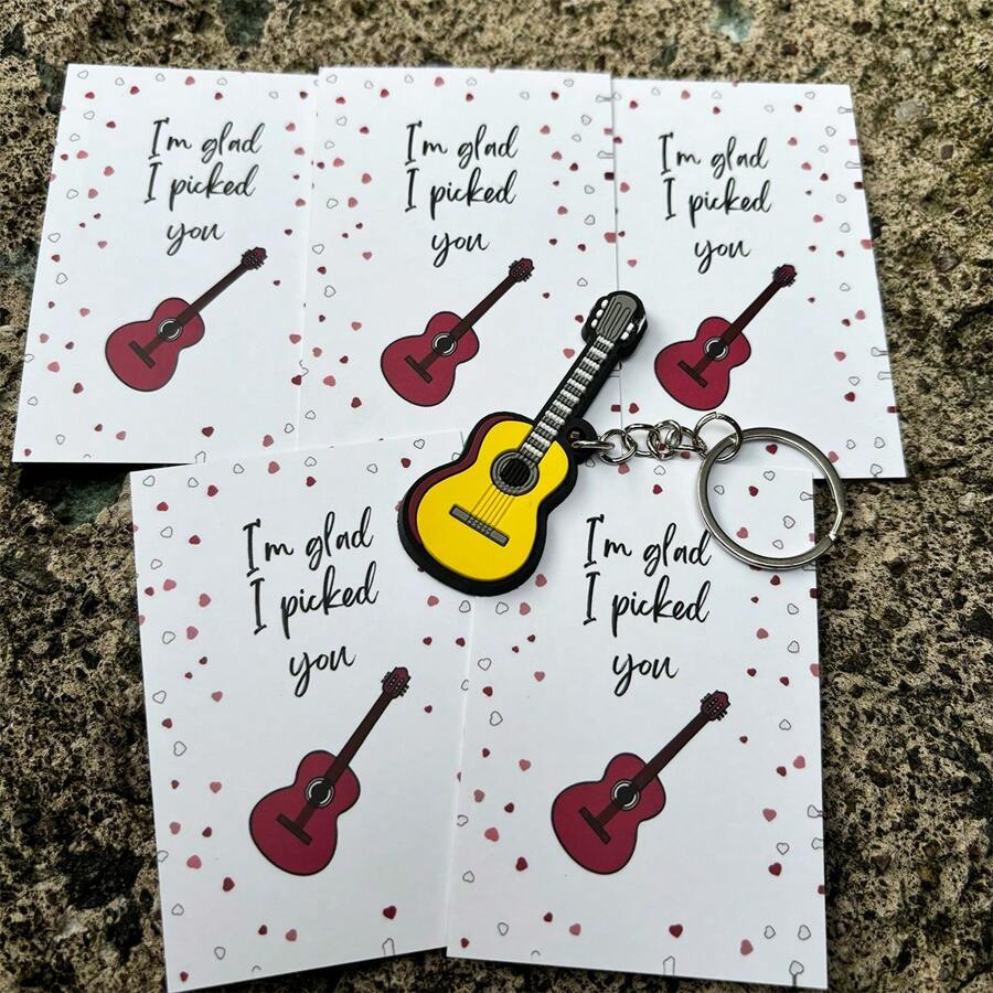 音乐主题情人节贺卡，送给男朋友、女朋友、丈夫和妻子的情人节快乐卡片，情人节口袋拥抱，不寻常的礼物 - B - 查看 1