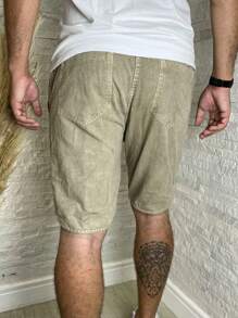 Men's Twill Bermuda Shorts With Drawstring Premium Shorts - Rượu sâm banh - Xem 5