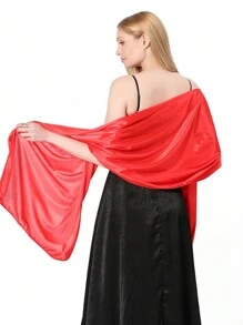 1pc Fashionable Evening Wrap Shawl, Satin Shawl, Extra Long Wedding Shawl For Brides Party