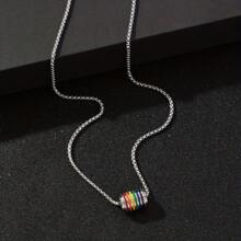 1 pezzo Collana con ciondolo in acciaio al titanio stile hip hop, catena di moda per felpe