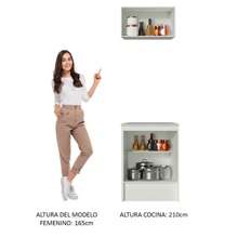 Kit Alacena Superior Y Gabinete Bajo Madesa Topazio 60cm Color Blanco - Blanco - Ver 5