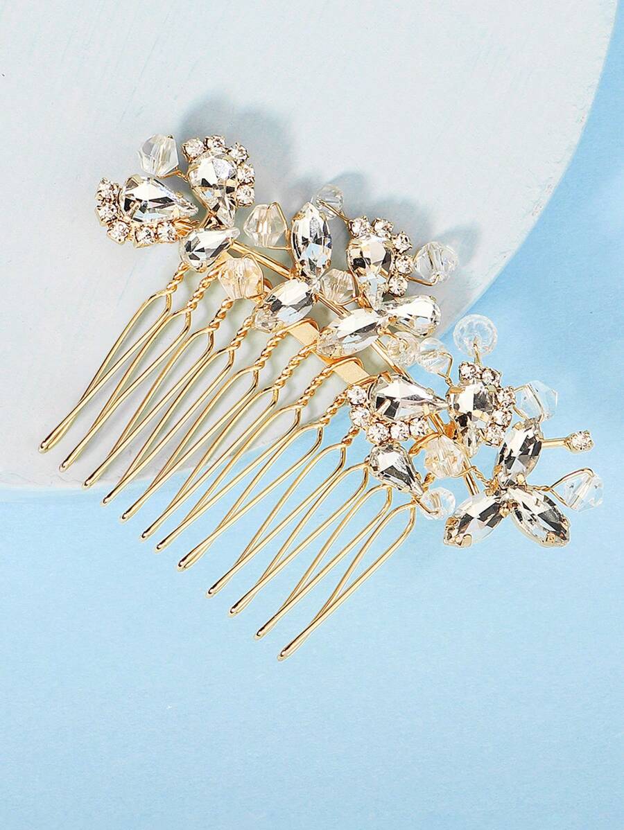 1 Lady's Ins Style Exquisite Updo Hair Comb Bridal Headwear European And American Bride Wedding Updo Style Exquisite Decorative Hair Accessories Royal Elegant Tiaras