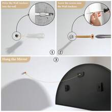 Wall Mirror - Bathroom Mirror Metal Frame Half Circle Mirror 2 Pack DIY For Bathroom, Bedroom, Living Room, Cloakroom, Entryway Home Decor Gifts