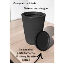 Kit Of 3 Polyethylene Plant Pots S - M - L With Saucer - màu đen - Xem 5
