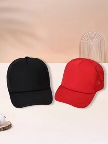 2pcs/1pc Multiple Colors Casual Game Console Stitching Mesh Baseball Cap, Sun Protection Comfortable Breathable Cap For Summer Holiday Outdoor Traveling Boys And Girls Accessories