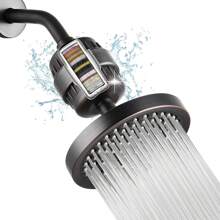 1 套 20 级淋浴硬水净化过滤器淋浴喷头活性炭净水器，可去除氯并减少皮肤干燥瘙痒家居浴室装饰浴室配件浴室收纳夏季返校收纳 - 黑色 - 查看 1