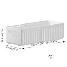 Contemporary Plastic Expandable Kitchen Cabinet Organizer Bins - Pull-Out Storage Boxes With Handles For Snacks, Spice Jars, And Home Organization Can Store Underwear, Cd, Remote Control, Socks, Magazines, Stationery, Mobile Phone, Paper Towels, Extensive, Cosmetics, Bra, Medicine, Toys, Sundries Specifications Large Size Room Decor Home Decor Fall Decor Bedroom Decor  Halloween Decor,Room Decor,Christmas Decorations, Halloween, Halloween Decorations,Christmas, Halloween Decor,Christmas Decor,Fall Decor,Christmas Decor,Storage,Organizer