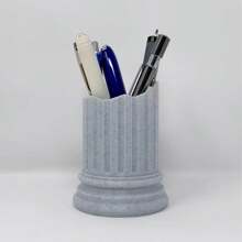 Marble Column Style Pencil Holder, Desk Organizer For Pens, Pencils, Brushes, Home Decor, Office Desk Storage, Plastic Material,Travel,Suitcase,Travel Bag,Travel,Travel Essentials,Holiday Essentials,Stationery Storage Boxes,Colored Pencil Holder,Travel Organiser Bag,Makeup Bag,Pens,Pen,Stationery,Pencil Case,Pencil Pouch,School,Pencil Case Big,Office Equipment,Things For School,Note Paper,Kawaii Decor,Back To School,Pens,School Stuff