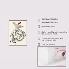 1 件拉玛阿拉伯风格简约黑白线人物壁画拉玛墙画跳舞的人戴着红帽子和裙子高级艺术海报北欧艺术装饰画玄关柜小众艺术挂画无框架