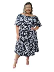 Vestido Plusize Ciganinho Midi  Modinha Verão Moda Evangelica