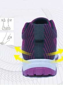 Tenis Sin Cordones Casuales para Mujer, Zapatos de Piso Ligeros y Cómodos de Malla, Calzado Antideslizante con Estilo para Caminatas y Uso Diario - Morado - Ver 6