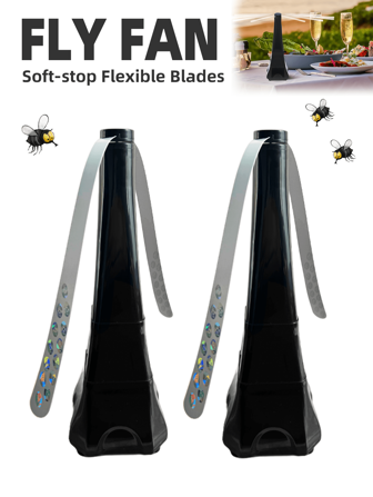 2 piezas, Ventiladores para moscas para mesas, Ventilador eléctrico mata moscas para usar dentro o fuera durante las comidas, Mantiene alejadas a las moscas, Ventilador de picnic para usar en la mesa, Ventiladores repelentes de moscas para barbacoas, fiestas, restaurantes, hogar, eventos, Ventilador giratorio de batería para alimentos, Ventilador anti-moscas portátil