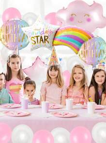 1/11 Stück Regenbogen Wolke Ballon Set, leuchtend rosa & weiße Regenbogen Wolke Party Dekoration, Boho Regenbogen Wolke Girlande, Geburtstags Party Zubehör, Babyparty, Themen Party, Makronen Geburtstag, Geschlechtsoffenbarung, Wolke Geburtstag Dekoration