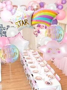 1/11 Stück Regenbogen Wolke Ballon Set, leuchtend rosa & weiße Regenbogen Wolke Party Dekoration, Boho Regenbogen Wolke Girlande, Geburtstags Party Zubehör, Babyparty, Themen Party, Makronen Geburtstag, Geschlechtsoffenbarung, Wolke Geburtstag Dekoration