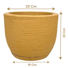 Kit Of 3 Polyethylene Plant Pots S - M - L With Saucer - Màu be - Xem 5