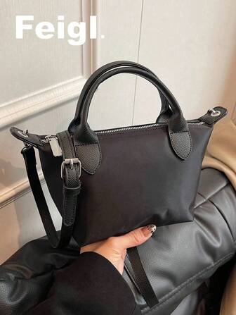 全新女士尼龙纯色单肩包、手提包、邮差包、斜挎包