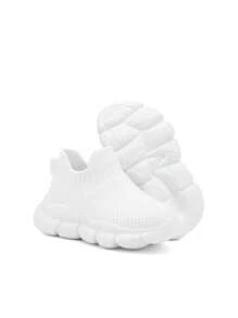Baby Breathable Mesh Sock Shoes, Soft-Sole Comfortable Prewalker Shoes - White - View 7
