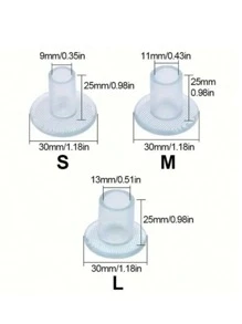 QKC 18Pcs/9 Pairs Transparent High Heel Protectors,3 Sizes Soft Heel Covers For Walking On Grass Uneven Floor Anti-Slip Heel Repair Caps Stops Sinking Into Grass Protector For Women Wedding Shoes - White - View 3