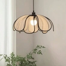 New Chinese Wabi-Sabi Zen Petal Chandelier, Woven Retro Chandelier, Composed Of 11 Petal Leaves, E26 Lampholder, Suitable For Dining Room, Living Room, Bedroom, Study, Corridor, Decorative Room Chandelier, Decorative Lamp For Festivals