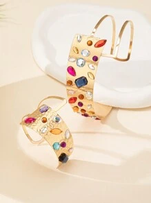 1 conjunto de joias de colar e pulseira de strass exageradas retrô, para festa de casamento