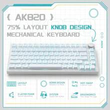 Black Jaeger AK820 Mechanical Keyboard, Wired Customizable Triple-Mode Gaming Keyboard With Gasket Structure, Single-Key Slot And Five-Layer Filling - Multicolor - View 5