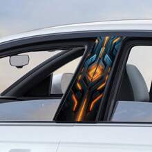 1 Pair (2pcs) Decorative Car B-Pillar Stickers, Colorful Patterns, Trimmable Size Fits Sedan, SUV, Truck, Protects Car Pillar From Scratches, Ideal For Holiday Vehicle Decoration