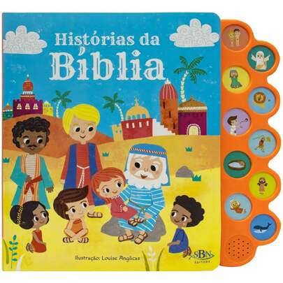 Livro Sonoro Histórias da Bíblia 10 Sons Capa Dura Cristão Todolivro