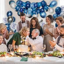 30th Birthday Decorations Men, Navy Blue Silver 30th Birthday Balloons With Happy 30th Birthday Banner, Confetti Balloon Foil Number 30 Foil Balloons ​For Men Women 30th Birthday Party Decorations - 30 - View 7