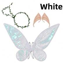 Neues Schmetterlingsflügel-Set, Requisiten für die Feiertagsperformance, Halloween-Engel, Feenohren, Prinzessinnen-Feenparty, Verkleidung, schillernde Feenflügel, Bühnen-Requisiten-Set für die Feiertagsparty von Kindern