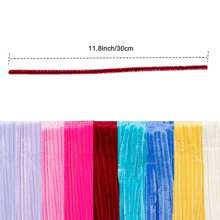 200/450根多色加粗雪尼尔绒条，散装彩色毛绒棒，9种颜色，适用于DIY工艺品和艺术项目，可作绒球，适用于情人节、母亲节和复活节装饰 - 彩色 - 查看 3