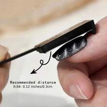 11pcs Cat Eye Magnet Set For Nail Art -Multi-Use Magnetic Stones, Natural Wooden Double-Headed Magnetic Cat's Eye Gel Magnetic Rod,Square & Heart Patterns, Magnetic Wand Manicure Design Tool