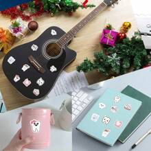 500PCS Tooth Stickers Roll Vinyl Aesthetics Stickers For Scrapbooking, Diary, Laptop, Bumper, Skateboard, Water Bottle, Computer, Phone, Cartoon, Hard Hat, Car Stickers And Decals - Multicolor - View 10