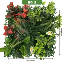 CTSZOOM Disponible en 23 estilos, paneles de pared de césped artificial, múltiples estilos con césped, follaje floral artificial, césped artificial, alfombras de césped artificial, decoración de pared exterior, decoración de boda, decoración navideña, follaje artificial, césped artificial, 100 bridas, pared de plantas, decoración de pared verde de 10x10 pulgadas