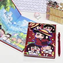 CRAYON SHINCHAN Crayon Shin Chan Oil Painting Style A5 Color Page Notebook Little Love Student Horizontal Line Diary Handbook - Multicolor - View 8