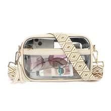 Clear Crossbody Bag Stadium Approved, Small Clear Purse For Women Stadium Event Plastic Clear Concert Bag - 米色 - 查看 1
