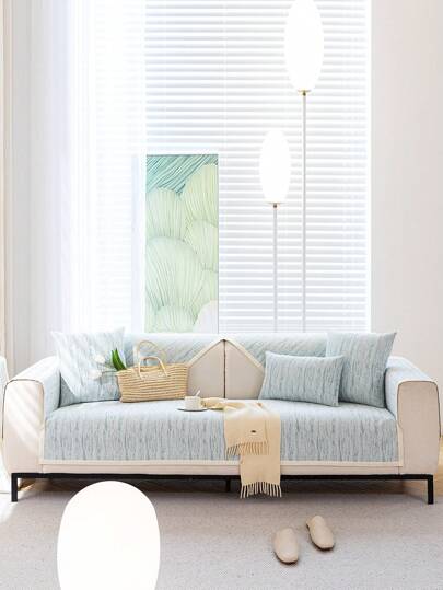 1 pezzo Cuscino per divano in chenille con texture a stella cadente francese, Fodera universale per divano antiscivolo per tutte le stagioni, Minimalista moderno ed elegante, Lavabile in lavatrice, Anti-polvere, Adatta per ufficio, camera da letto, soggiorno