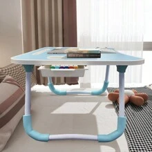 Extra Large Portable Laptop Bed Table Folding Table, Computer Table - Multifunctional Tray Stand With Cup Holder And Drawer, USB, Fan And Light - Ideal For Eating, Reading And Writing In Bed, On The Sofa, On The Floor - Stable, Durable And Foldable