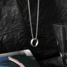 1 pezzo Collana con ciondolo in acciaio al titanio stile hip hop, catena di moda per felpe