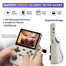 K36 Handheld Retro Game Console With 9000+Games,Mini Retro Game Console With 64GB/128G TF Card,Portable Gaming Console,3.5 Inch IPS Screen - Light Grey - View 8