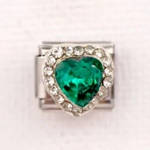 1pc Italy Style Stainless Steel Diamond Edged Multicolored Heart Charm Bracelet Component Cute And Detachable Suitable For DIY Making - Diamond Edge Heart Pendant Module - View 22