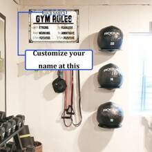 Customized Text Sign Gym Rules, 8 Inch By 12 Inch, Metal Sign Post, Wall Signs For Home, Gym Signs, Workout Room Decor, Home Gym Decor, Man Cave Decor, Garage Decor For Men Gifts Birthday Graduation