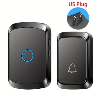 1 Set Wireless Home Doorbell, 1000 Feet Range, 60 Melodies, 5 Volume Levels, 110dB Silent Mode, And LED Flashing