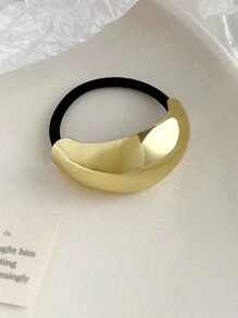1 件装金属女士发带马尾辫头饰简约时尚日常休闲发饰，金色头饰 - 金色 - 查看 26