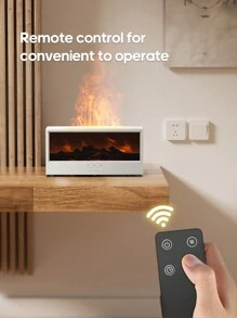 kinscoter 1PC USB 150ml Mini Fireplace Diffuser Ultrasonic Flame Humidifier Portable Bonfire Essential Oil Aromatherapy Diffuser With LED Light & Remote Control For Home Office Gifts