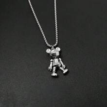 1 pezzo Collana con ciondolo in acciaio al titanio stile hip hop, catena di moda per felpe