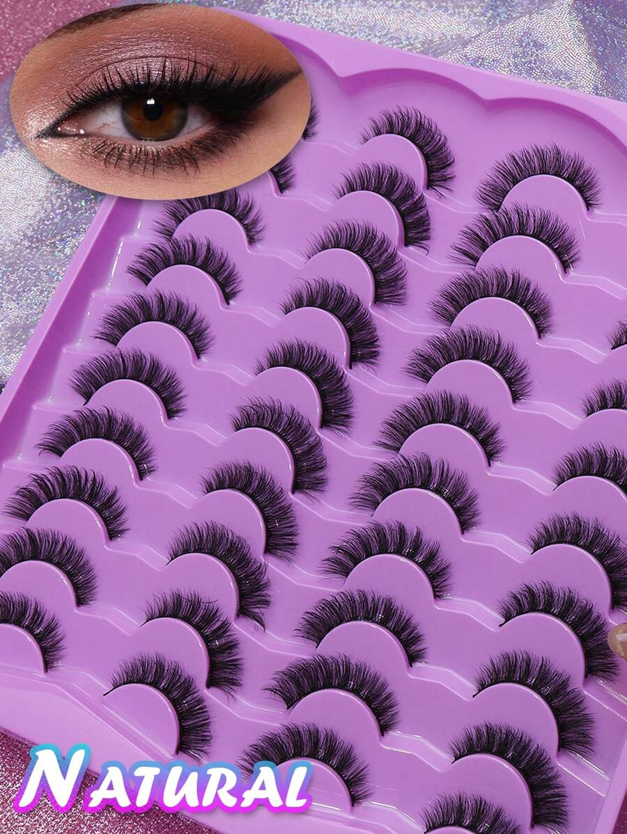 AYRMILLA 20 Pairs Cat Eye Eyelashes Fox Cat Eyes Natural False Eyelashes Fluffy Soft Dramatic 3D Mink Eye Black Thin And Long Eyelashes Multi-Layer Short Thick False Eyelashes Extended Large Volume False Eyelashes Makeup Products Cross Wedding Parties And Club Daily Work Meetings Natural False Eyelashes Comfortable Eyelashes Hairspring Cross Hand Eyelashes Wingtip Eyelashes Full False Lashes - màu đen - Xem 1