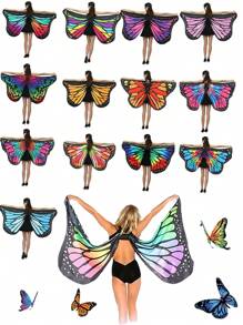 1 pezzo Piccolo mantello con stampe a farfalla, ali di farfalla piccole, adatto come accessorio per feste, balli, San Valentino, Carnevale, Pasqua, Ognissanti, in vari colori