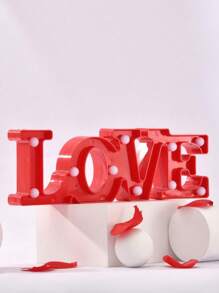 1pc 10 LED Battery Powered LOVE Shaped Decorative Night Light, Suitable For Indoor Desk, Valentine's Day Proposal, Wedding Anniversary Gift